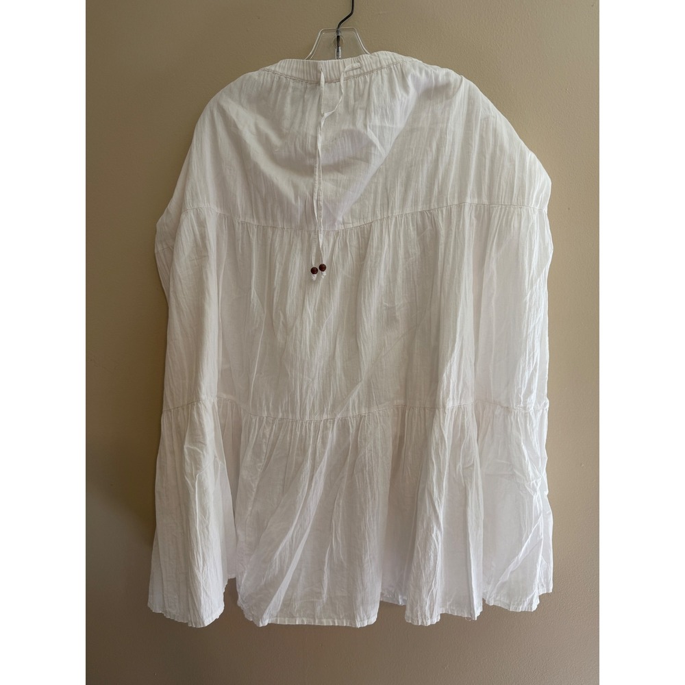 White Stag Womens White Boho Tiered Maxi Skirt XXL 20 Cotton Flowy Drawstring